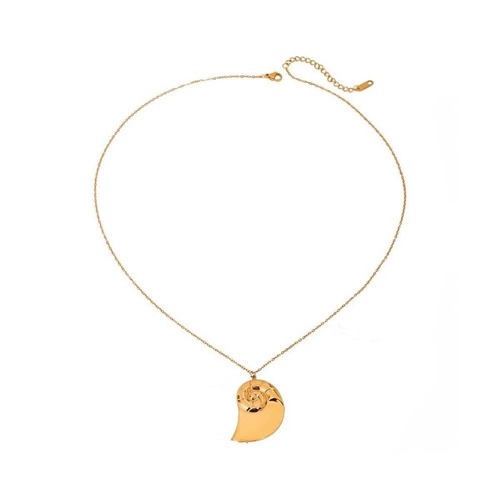 

3D Metal Scallop Necklace Starfish Koi Seahorse Eardrops Neck Pendant Golden Fish Earrings Men Necklace