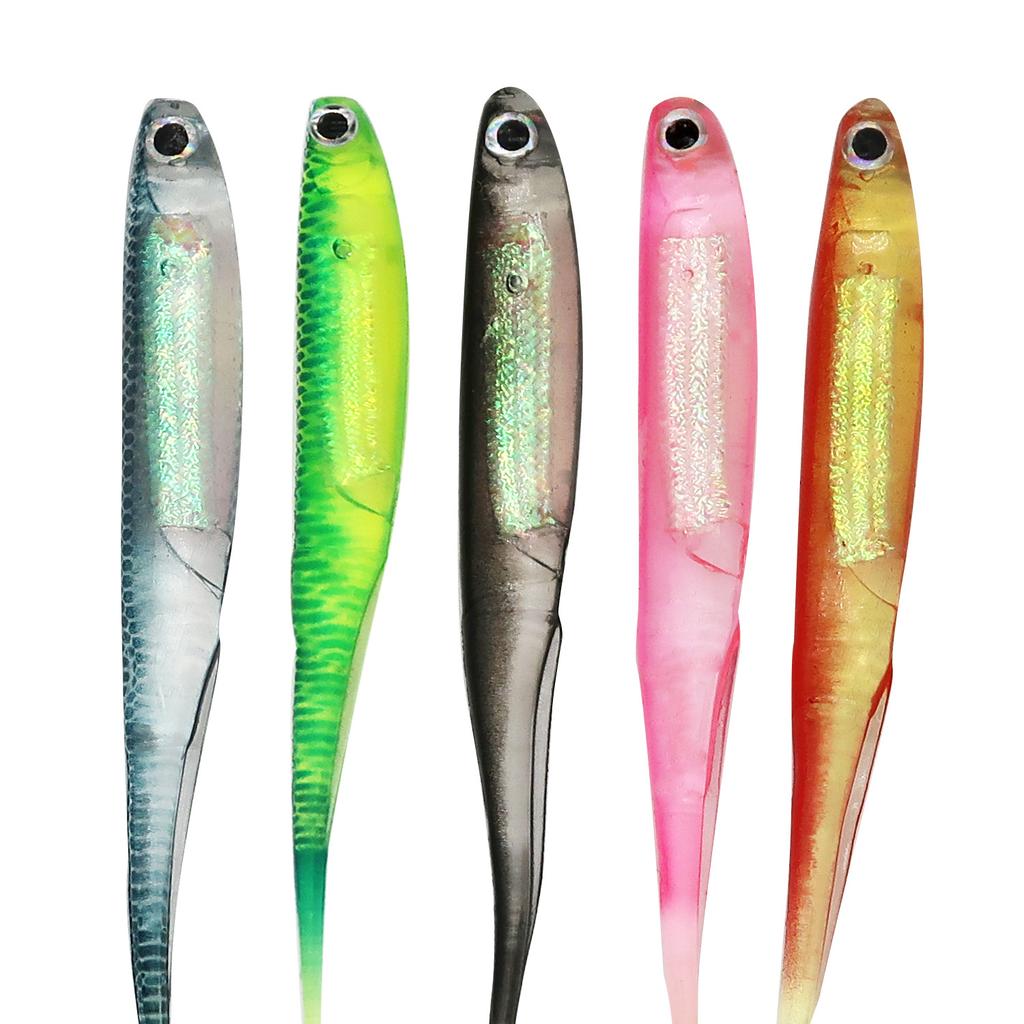 5pcs/pack 90mm PVC Needle Tail Soft Plastic Lures with Tube