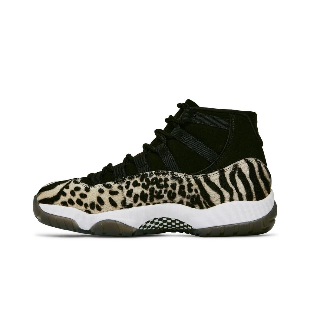 Womens Air Jordan 11 Retro 'Animal Instinct' (women's sizes) Black / Gym Red / Sail / White Vintage Basketball Shoes AR0715 010
