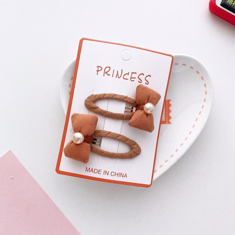 

1 пара корейских заколок для волос с бантом для детей, однотонная заколка для волос с принтом для девочек, тканевая плюшевая заколка для волос, аксессуары для волос для маленьких девочек