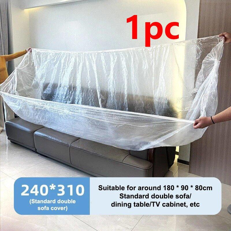 Transparent Disposable Dust Covers Elastic Drawstring Furniture Dust Cover Large Size Waterproof Dustproof Film