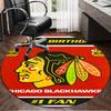 1PC Chicago Hockey Round Rug, Non-slip Chair Mat, Home Decor, Circle Carpet Perfect for Office, Bedroom, Living Room,Christmas gift
