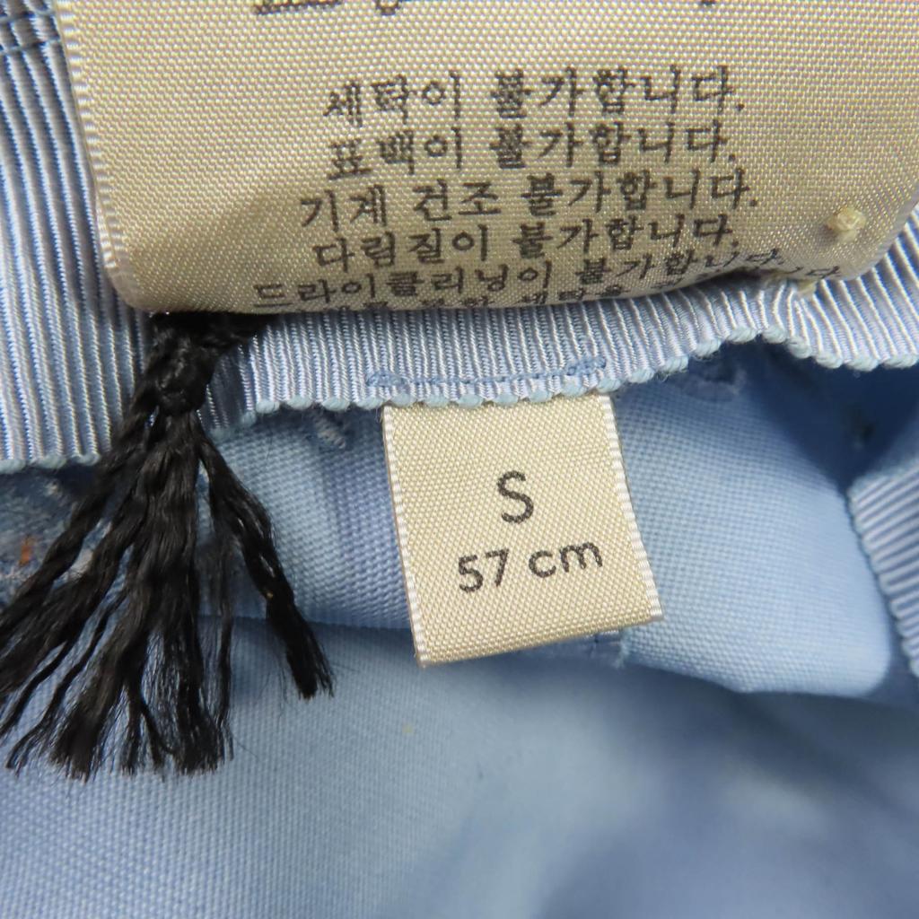 Pristine GUCCI Hat Embroidered Logo Bucket Hat Light Blue Cotton Women S 782733 Used