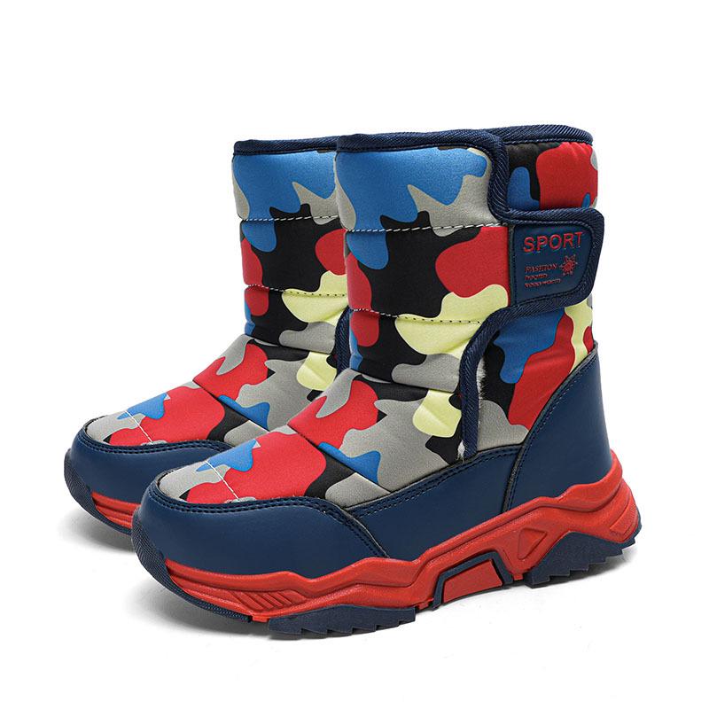 Kids' Winter Camouflage Snow Boots: Warm, Thick, High-Top for Boys and Girls