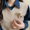 Flower Embroidery Horse Brooch Cute Cloth Fabric Pony Brooch  Clothing Accessory