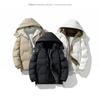Mens Black Detachable Hooded Puffer Coat Winter Thick Warm Cotton Jacket Teens