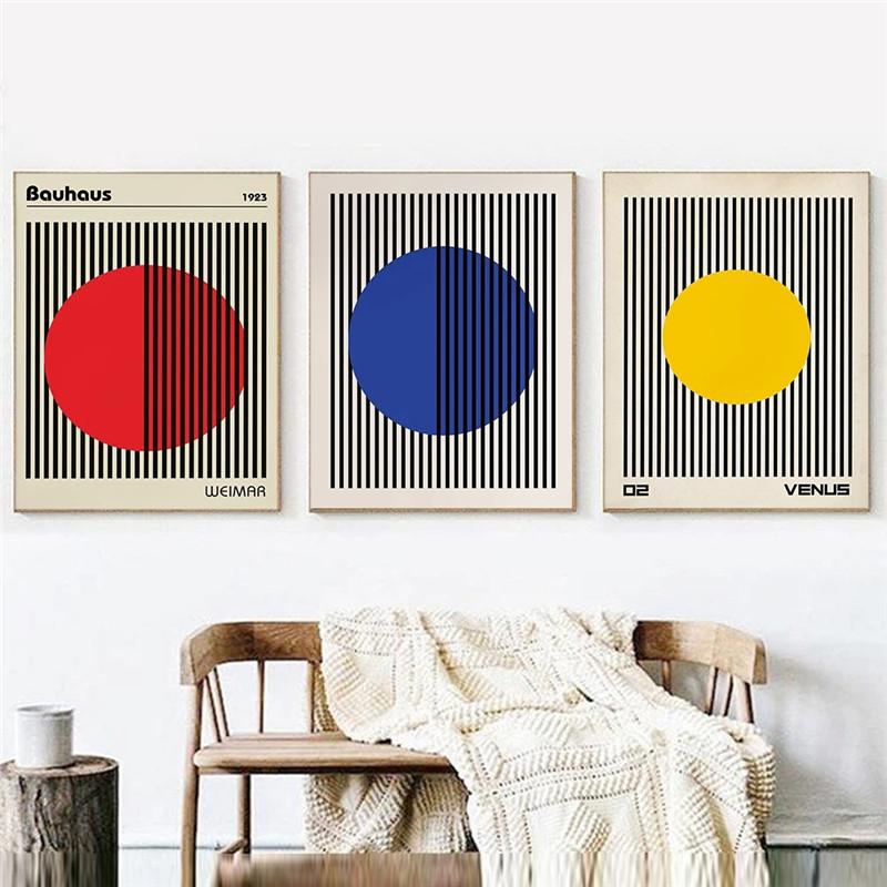 Bauhaus Exhibition Unique Geometric Posters Minimalist Art Canvas Prints Abstract Paintings Living Room Murals Home Decoration