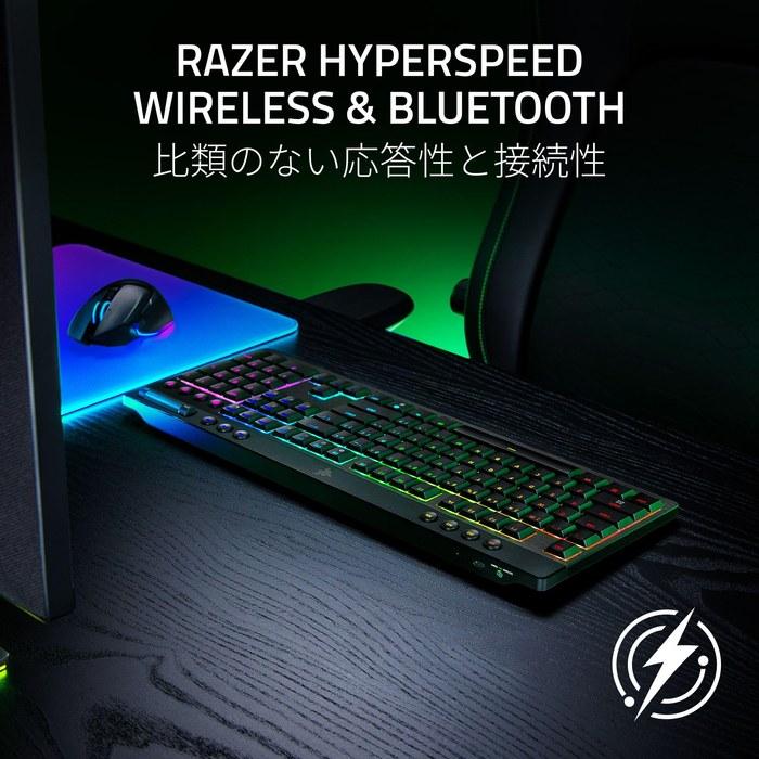 Razer BlackWidow V4 Low-profile HyperSpeed Yellow Linear Switch Gaming Keyboard. Wireless, slim 18.5mm, aluminum top case,