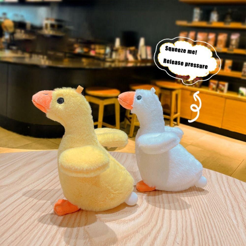 

Пушистый плюшевый брелок в виде утки, милый брелок в виде утки, анти-потеря, мультяшный брелок в виде утки, аксессуар жёлтый