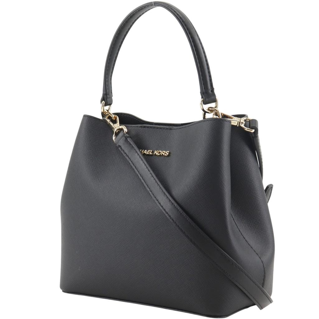 Michael Kors Bucket Crossbody Handbag 35S4G3FM5T1 black PVC Women Used