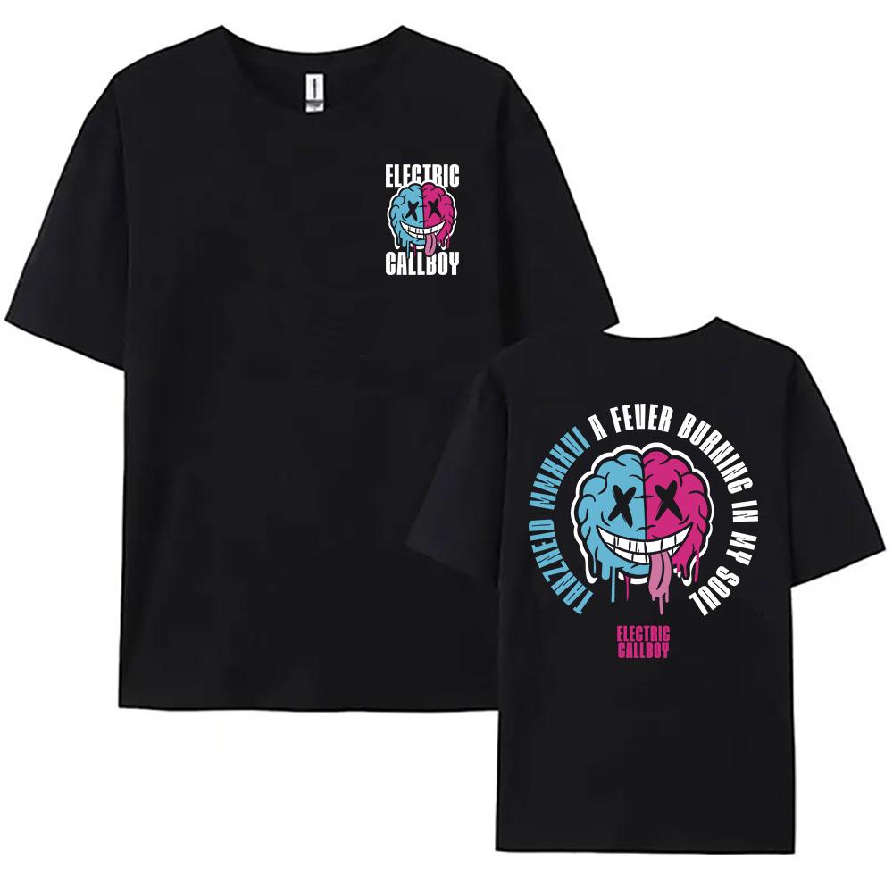 Smile Soul Brain Maglietta Band Rock ELECTRIC CALLBOY T-shirt Estiva Cotone Manica Corta T-shirt Donna Casual Unisex Streetwear Maglietta