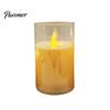 Flickering Led Pillar Candles for Holiday Flameless LED Candles, Battery Operated Acrylic Realistic Wax Lights Christmas Decor Warm Color Light