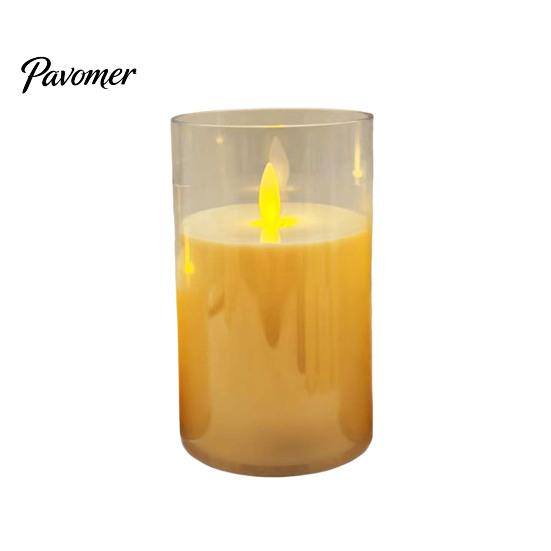 Flickering Led Pillar Candles for Holiday Flameless LED Candles, Battery Operated Acrylic Realistic Wax Lights Christmas Decor Warm Color Light