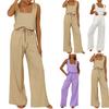 Damen Lässiger Farb-Weste Ärmellose Hose Lockerer Anzug