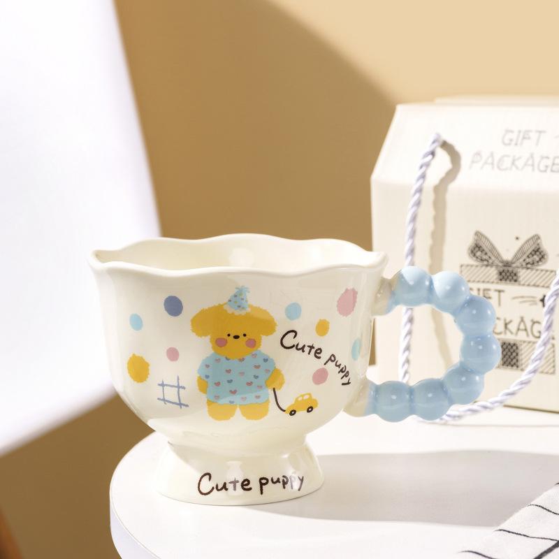 

Кружка Медведь Высокая Чашка Керамическая Парная Чашка для Воды Подарок на День Рождения Девочкам Сувенир 301-400ml