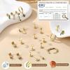 Bobisty 21 STK Flache Ohrstecker für Damen Chirurgenstahl Ohrringe 14K Vergoldet Stecker Creolen Stapelbar Knorpel Helix Piercing St