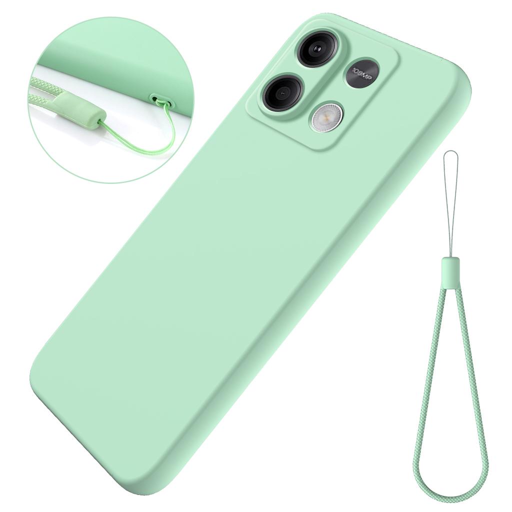For Xiaomi Redmi Note 13 5G/Note 13 5G (China) Case Liquid Silicone Slim Protective Phone Cover with Strap