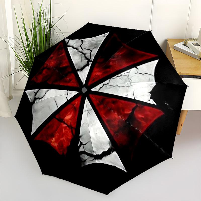 1pc Resident Evil Umbrella Corporation Symbol Umbrella with Plastic Handle,Suitable for All Seasons Home Travel Outdoor UmbrellaM999