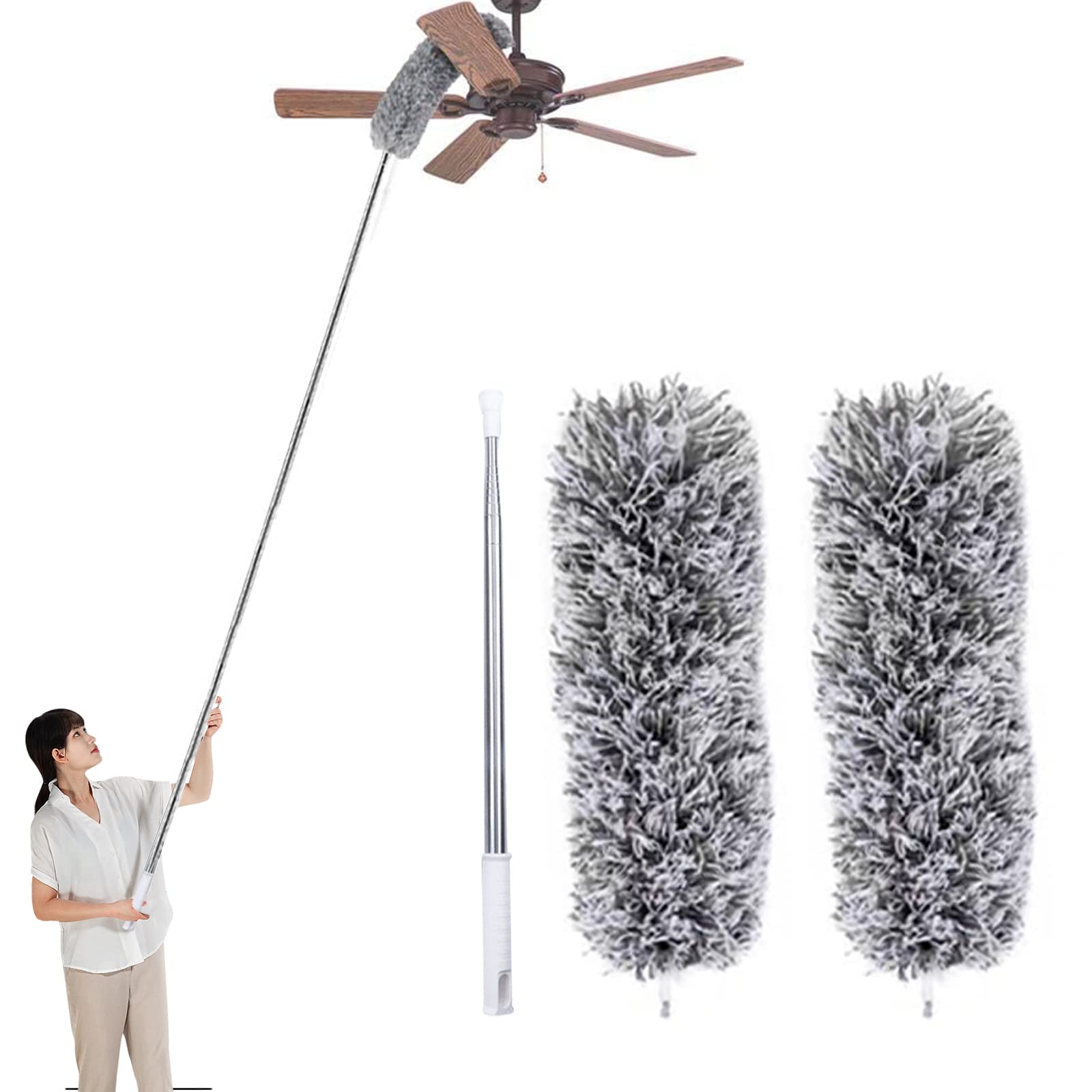 

GreenGee Сметка для пыли Сметка для пыли 1 комплект Запасная удобная швабра Выдвигается до 280 см Для общей уборки Выдвижная уборка в труднодоступных местах Ручной