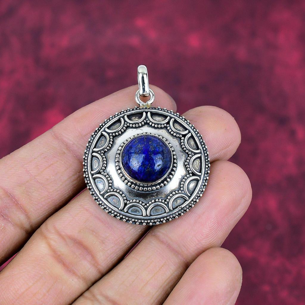 Lapis Lazuli Pendant Handmade Gemstone Jewelry, 925 Solid Sterling Silver Pendant ,Unique Design Jewelry Pendant