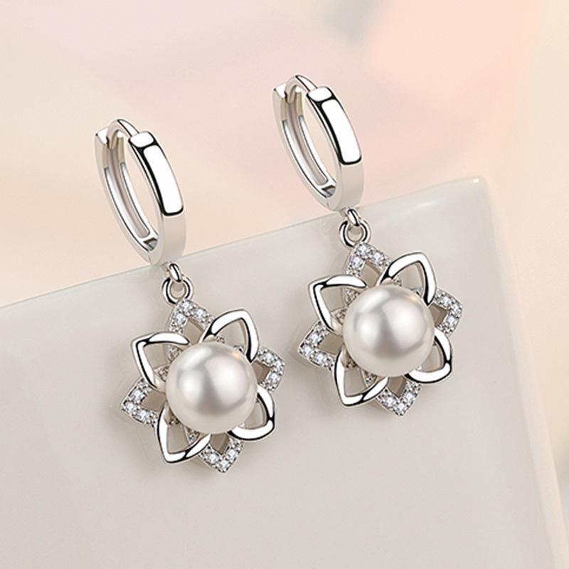 New 925 Sterling Silver Earrings for Women Original Charm Double Hoop Earrings Pave CZ Fine Engagement Anniversary Jewelry Gift