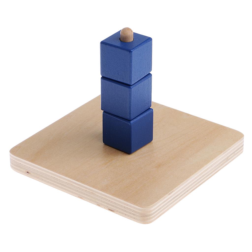 Beechwood Math Building Blocks 1-10 Number Block Toy with Wooden Tray