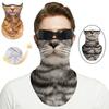 Cat Print Sun Shield Mask Full Face Neck Protector Breathable Quick Dry Polyester Helmet Liner for Outdoor Cycling Summer