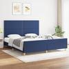 VidaXL Bed Frame with Headboard Blue 180 X 200 Cm Fabric 3124998