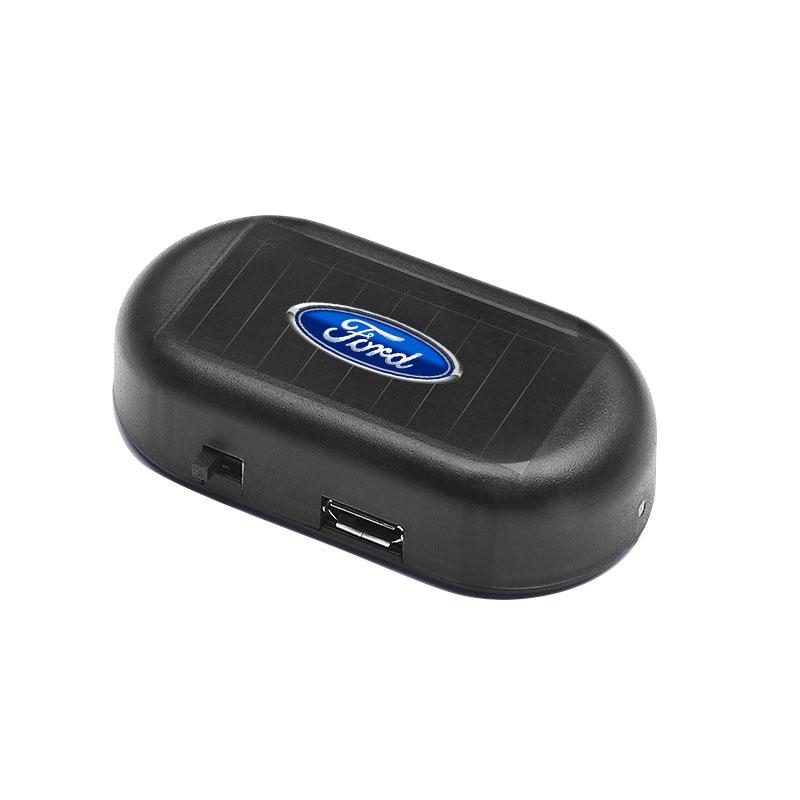 Car Light Solar Powered Simulated Dummy Alarm Wireless Warning Anti-Theft For Ford Focus Mondeo Kuga Fiesta MK7 Escort Explorer Edge 2 4 MK2 MK4