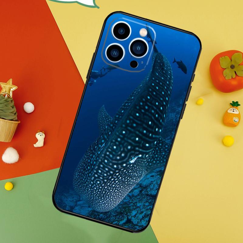 Ocean Whale Shark Swimming Phone Case For iPhone 17 Pro Max 16 15 14 13 12 11 Pro Max Plus 12 13 Mini 16e 17 Air Cover