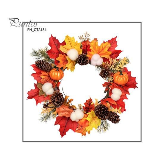 Waterproof Outdoor Glass Ornament Thanksgiving Autumn Wall Decal Maple Leaf Pinecone Pumpkin Harvest Window Sticker Indoor Festive Decor Self-Adhesive