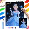 Princess Blue Gown Painting by Numbers Hand Filled Drawing Art Kit Home Decor