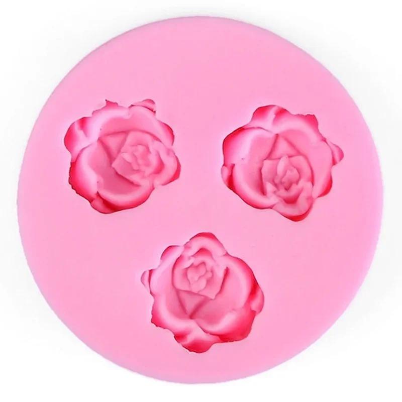 Creative Cake Baking Mold 3D Rose Silicone Mold Flower Shaped Soft Candy Chocolate Candy Craft Home Baking Decoration Tool