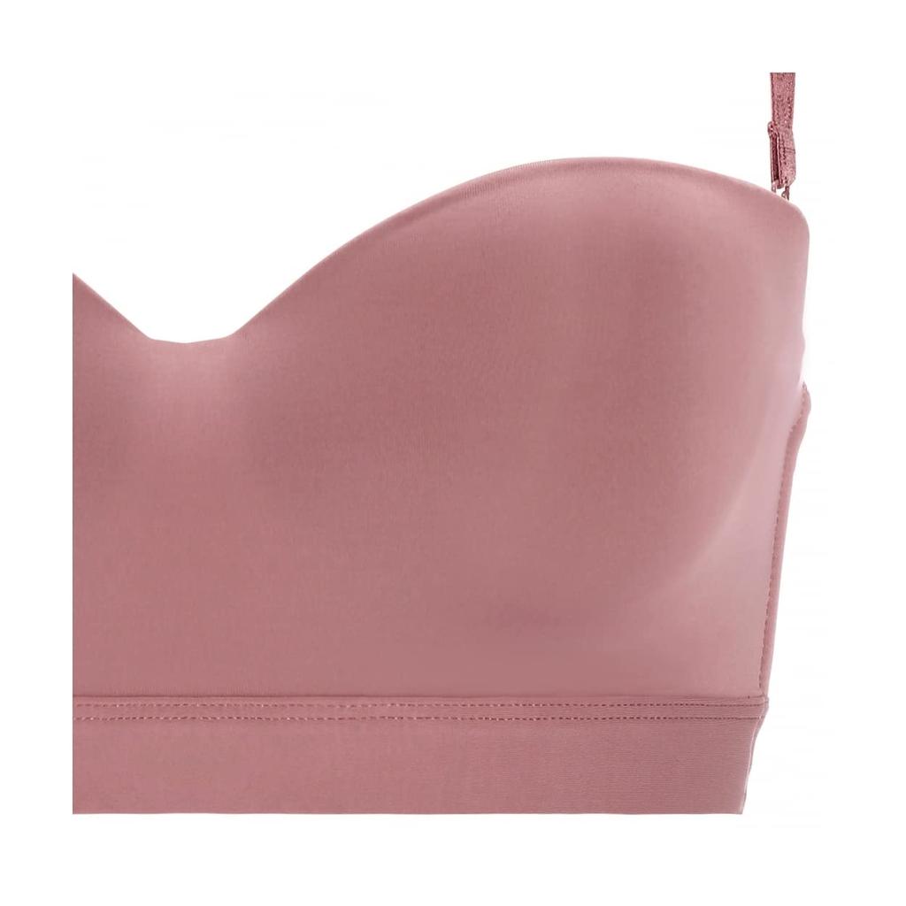 AMOSTYLE Strapless Bra Signature Smooth M020 D65 Size Half-Cup (Removable Straps) (Pink)