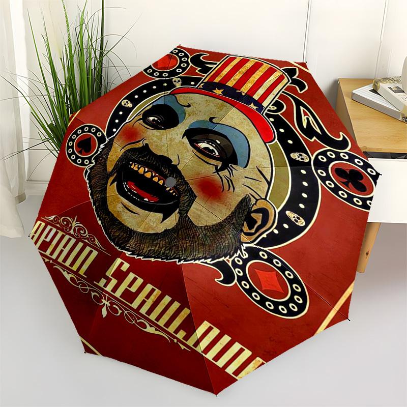 

Captain Spaulding, Playing Card Themed Automatic Opening and Closing Umbrella, Compact Travel Umbrella, Lightweight and Portable, Suitable f