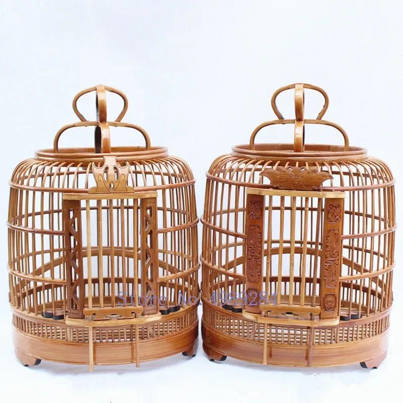 Bamboo Handmade Small Canary birdcage Bird house box Home Decoration Hanging ornament Feeding birds nest hoose outdoor
