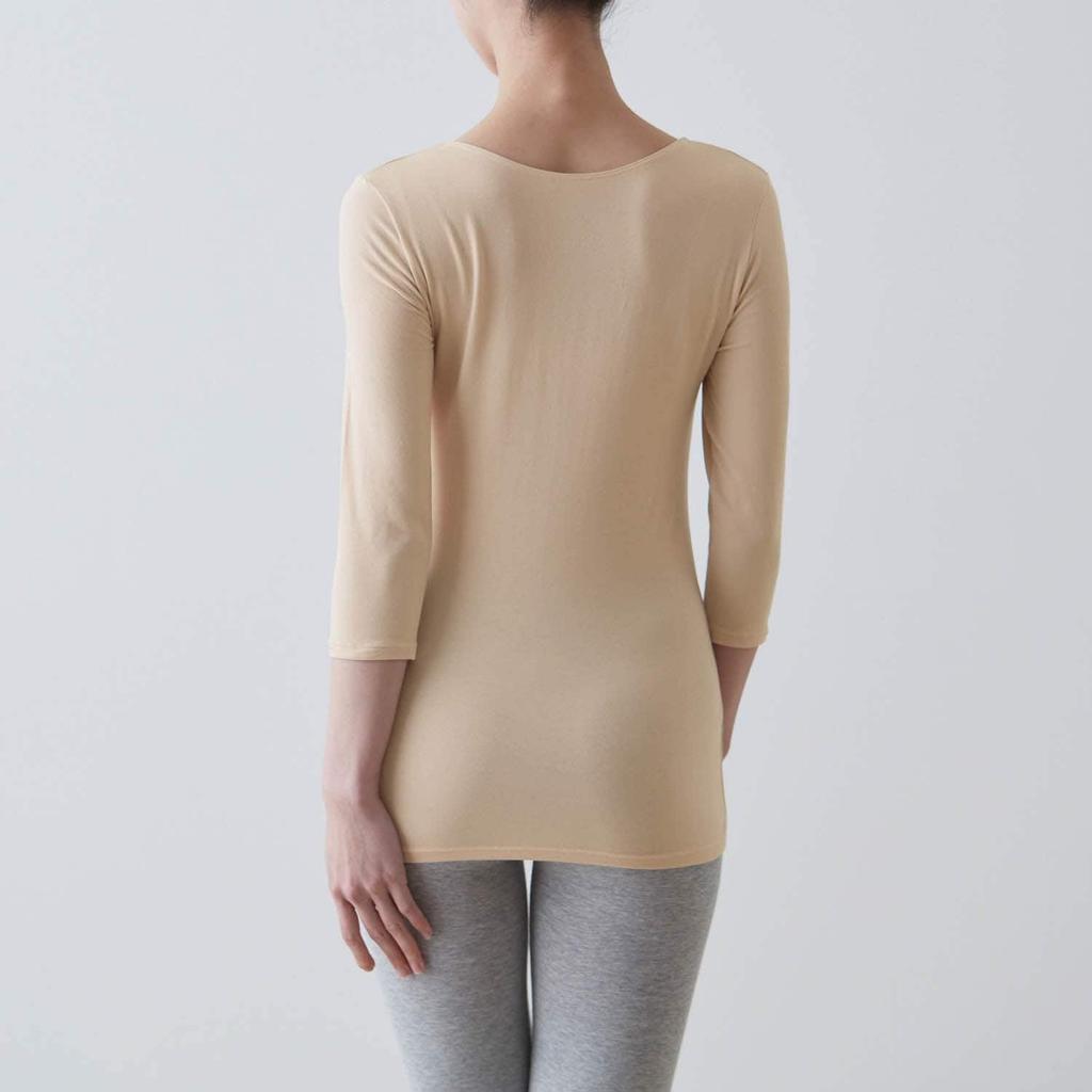 Belle Maison Sleeve Cotton Blend Crew Neck Warm Inner Size M Women's 3/4 Shirt, Hotcot, Black,