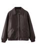 Ailegogo Streetwear Donna Retro Larga Corta PU Pelle Sintetica Giacca Primavera Autunno Donna Zip Cappotto Vintage Moto Biker Capospalla