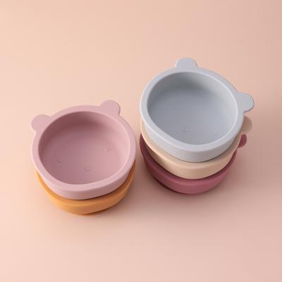 Color Kids 1PCS Cartoon Bear Silicone Bowl Toddler Self Feeding Set Suction Base BPA Free Baby Weaning Essentials