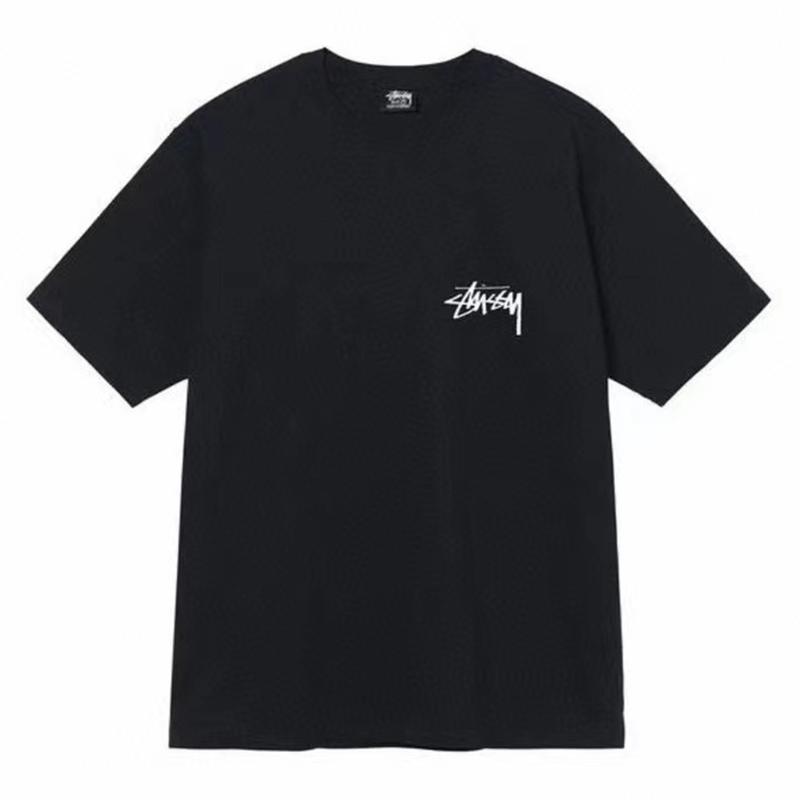 Stussy Nové vysoce kvalitní bavlněné tričko s kulatým výstřihem pro rok 2025 pro muže a ženy Vrásčité tričko s chryzantémovým potiskem pro pár