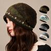 Fair Isle Style Pullover Hat Windproof Beanies Hat Comfortable Jacquard Knitted Hat  For Women