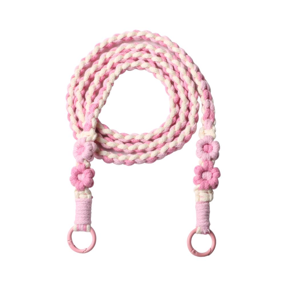 Woven Flower Phone Lanyard with Heart Wrist Strap - Universal Anti-Lost Keychain for Phones & Cameras