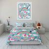 Fantasy Pink Unicorns And Rainbows Print Bedding Set 1 Duvet Cover 2 Pillowcases For Adult And Children Luxury Gift Full Size
