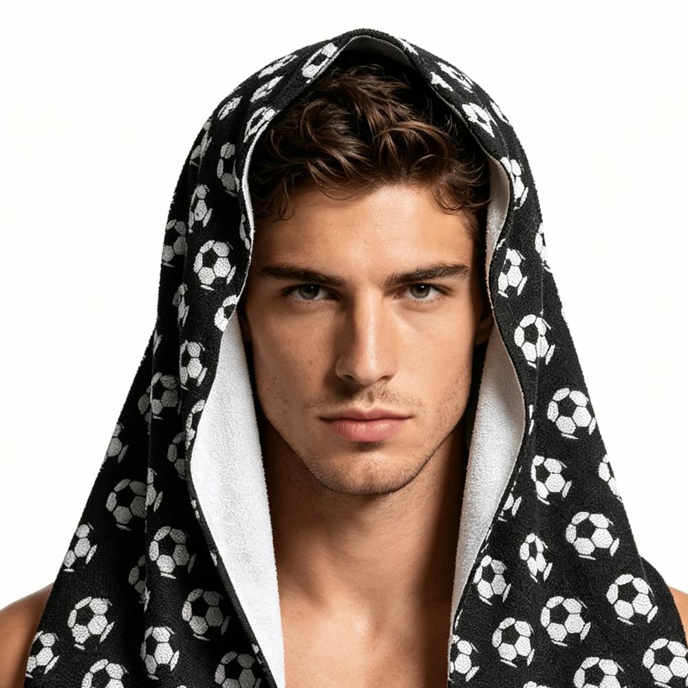 Moisture-Wicking Hooded Headscarf Football Pattern UV Protection Towel  Running