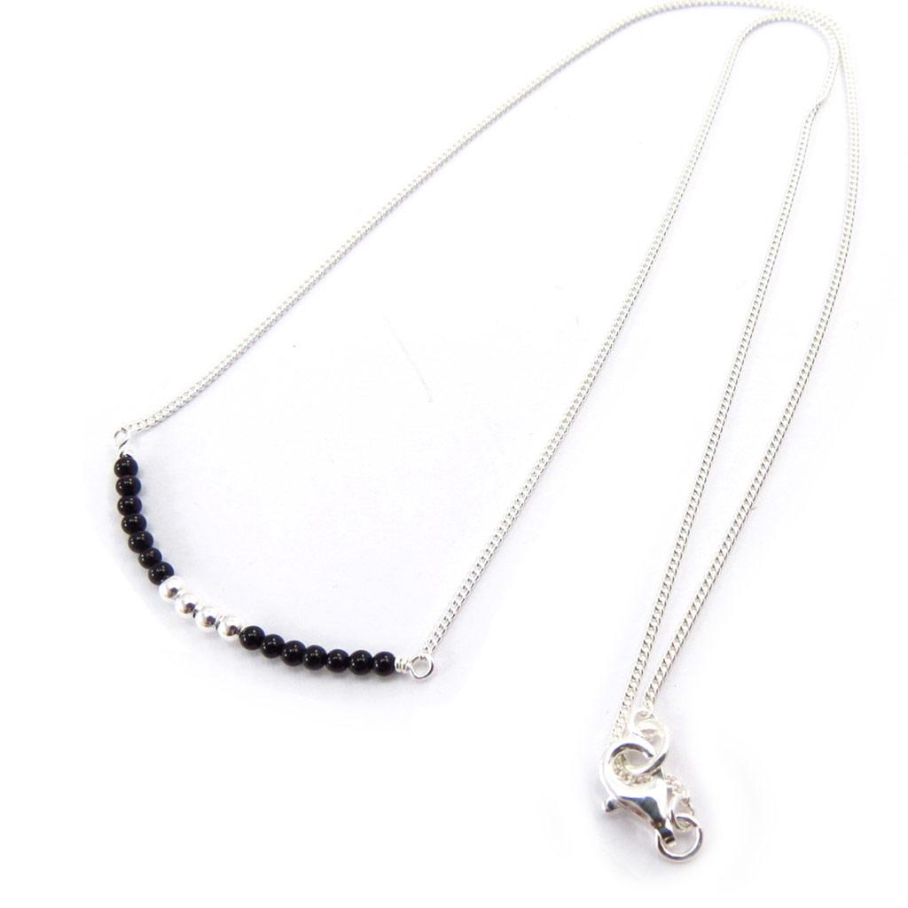 Les Trésors De Lily [K1801] - Silberne 'Mineralia' Onyx-Halskette