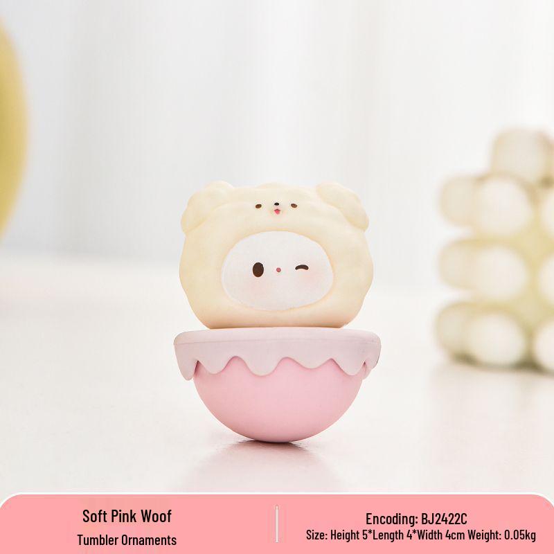 Cute Pet Tumbler Resin Figurine - Creative Desk Decoration & Lovely Gift for Girls