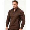 Men's Plus Size Half-Zip Sweatshirt - 100% Cotton Pullover Jumper with Stand Collar  With Pocket Loose Fit Workout Daily Sweaters for Men
