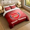 3Pcs Bedding Set Custom Name Text, 1 Sheet 2 Pillowcases Home Bed DecorArsenal FC