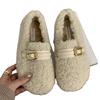 Xiaoxiangfeng lamb fleece-soled fluffy shoes for women's outer wear 2025 autumn and winter new belt buckle soft-soled Doudou maternity cotton shoes