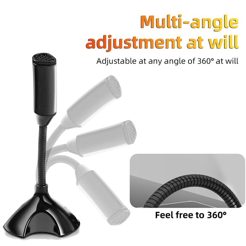 3.5Mm Laptop Microphone Usb Desktop Stand Mic With Holder For Studio Speech Singing Gaming Streaming